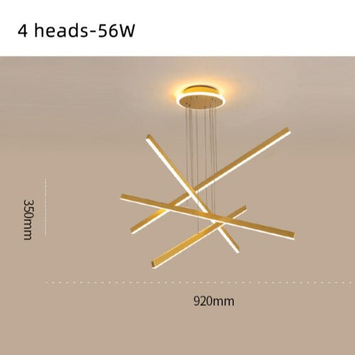 Lustre moderne LED en forme d'étoile métallique doré Alaikari