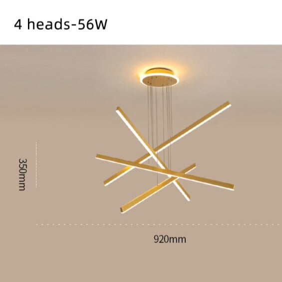 Lustre moderne LED en forme d'étoile métallique doré Alaikari - vue 10 sur 11