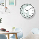 Horloge murale ronde blanche et motifs bleus Chansrun