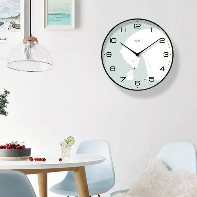 Horloge murale ronde avec poissons colorés Chansrun