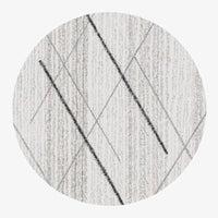 Tapis moderne rond gris aux traits noirs Floor