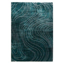 Tapis rectangle vert aux rayures blanches style Shen
