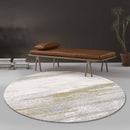 Tapis moderne rond blanc et doré style abstrait Floor