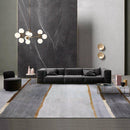 Tapis rectangle moderne gris et doré Luxury