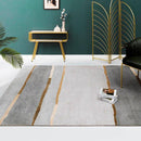 Tapis rectangle moderne gris et doré Luxury