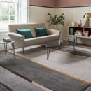 Tapis rectangle moderne gris et doré Luxury