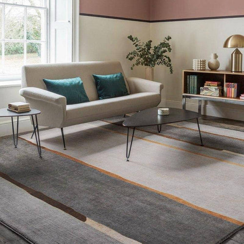 Tapis rectangle moderne gris et doré Luxury