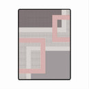 Tapis moderne gris et rose style géométrique