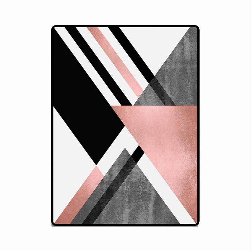 Tapis rectangle géométriques gris et rose Pink - vue 6 sur 5