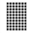 Tapis rectangle à quadrillage noir et blanc