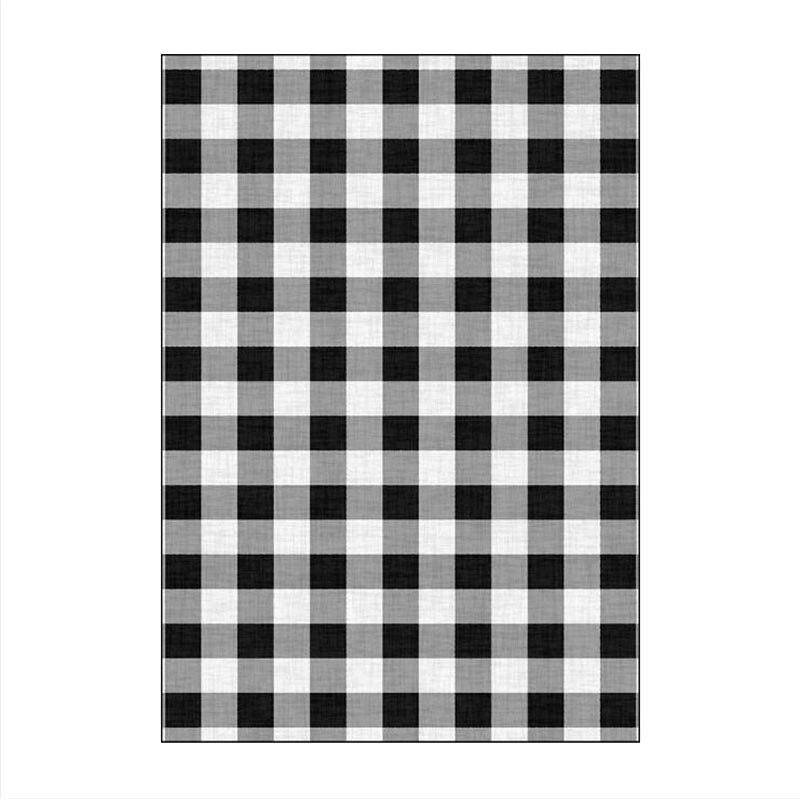 Tapis rectangle à quadrillage noir et blanc - vue 5 sur 5