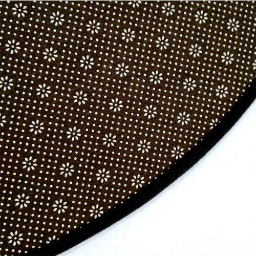 Tapis rond abstrait vert et doré