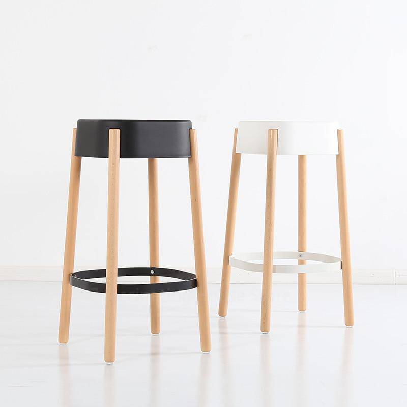 Tabouret de bar scandinave en bois et métal Maguy