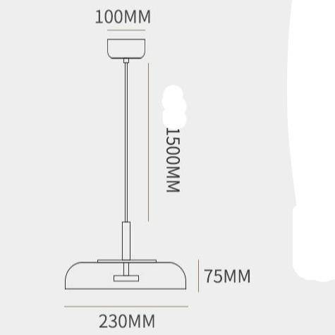 Suspension design arrondie en verre fumé Loft LED - vue 9 sur 13