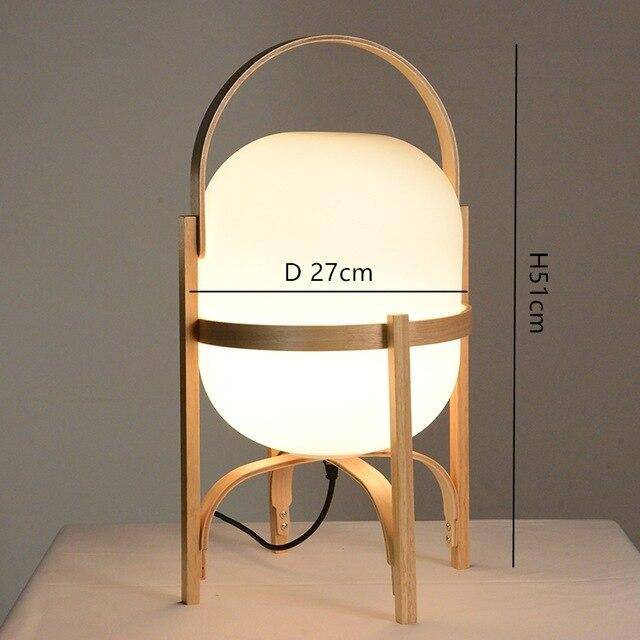 Lampe à poser design LED en bois style Japonais