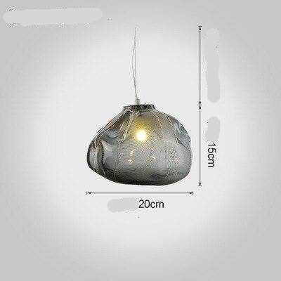 Suspension design LED en verre déformé de couleur Lofty