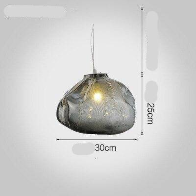 Suspension design LED en verre déformé de couleur Lofty