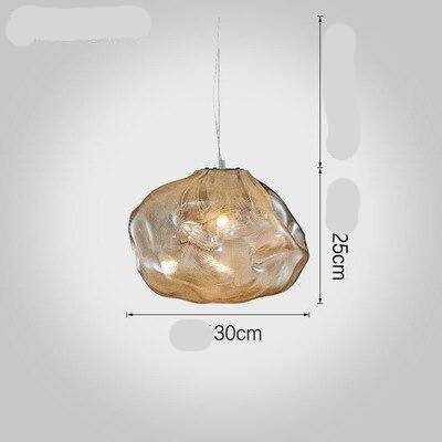 Suspension design LED en verre déformé de couleur Lofty