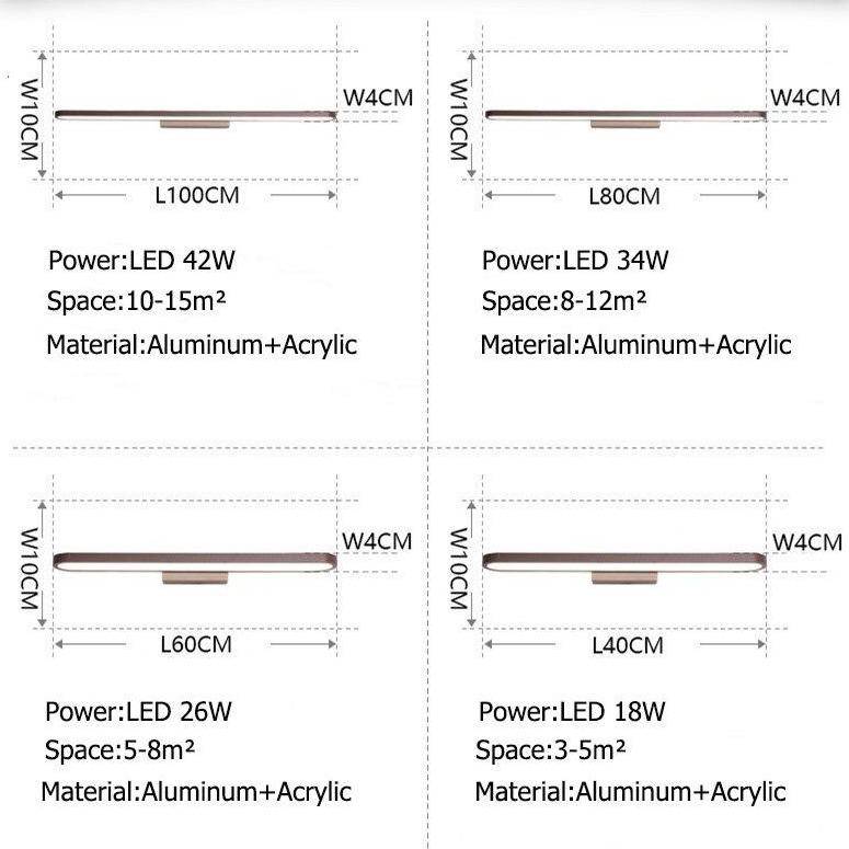 Applique murale design LED pour miroir avec finitions modernes