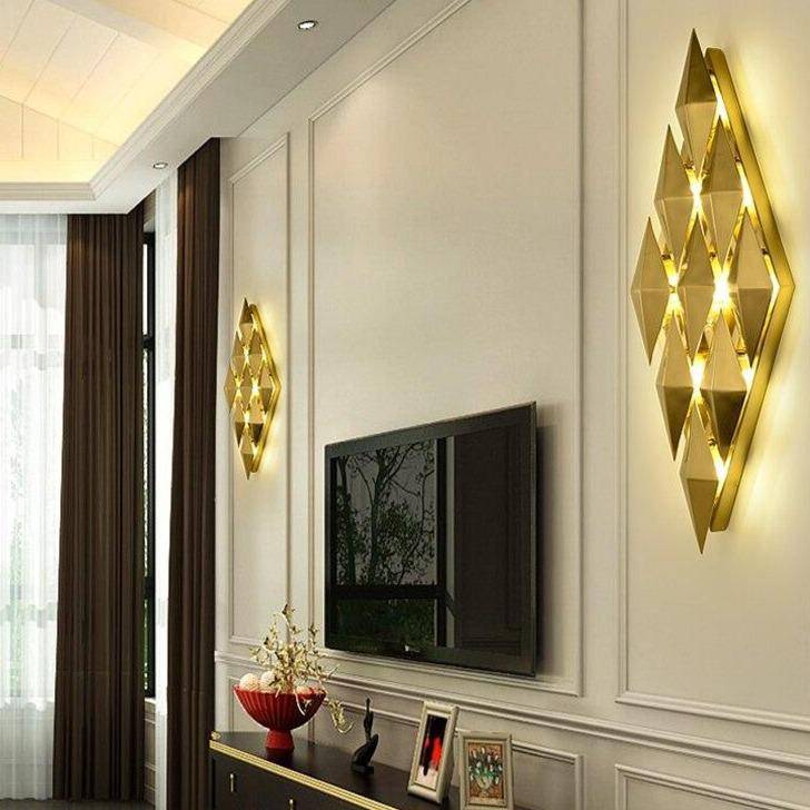 Applique murale design LED avec plusieurs losanges en métal