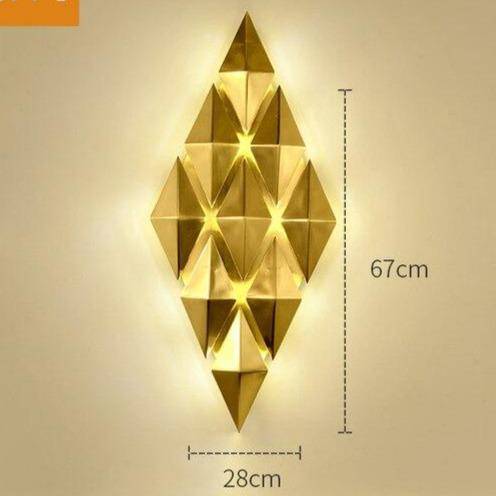 Applique murale design LED avec plusieurs losanges en métal