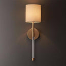 Applique murale moderne LED avec abat-jour beige et tige métal rétro