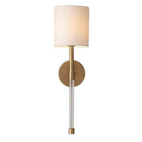 Applique murale moderne LED avec abat-jour beige et tige métal rétro