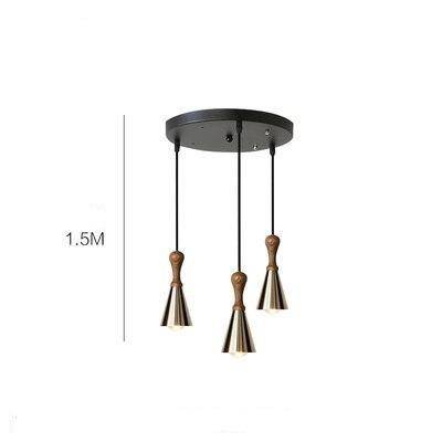 Suspension design LED en bois avec abat-jour conique métal Creative - vue 7 sur 9
