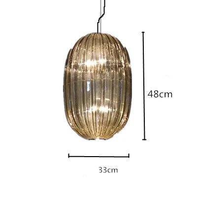 Suspension design LED avec abat-jour en verre coloré - vue 12 sur 14