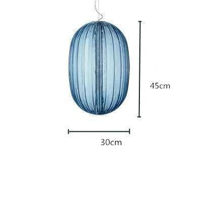 Suspension design LED avec abat-jour en verre coloré - vue 7 sur 14