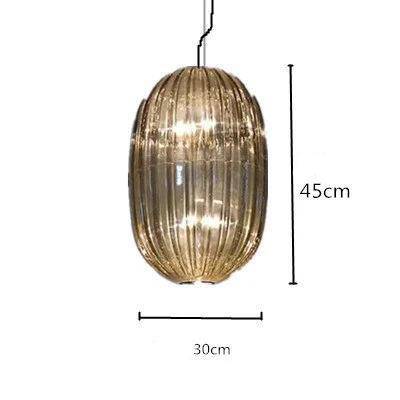 Suspension design LED avec abat-jour en verre coloré