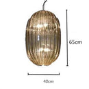 Suspension design LED avec abat-jour en verre coloré
