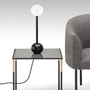 Lampe à poser design LED en marbre et métal courbé