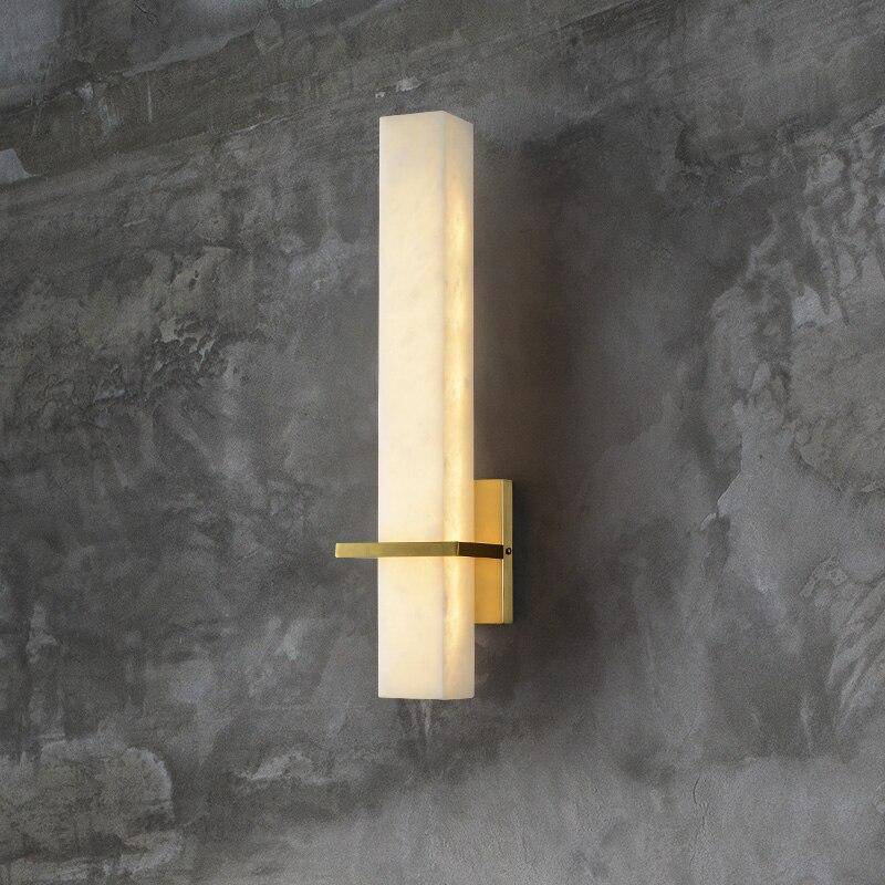 Applique murale moderne LED en marbre avec socle doré - vue 4 sur 5