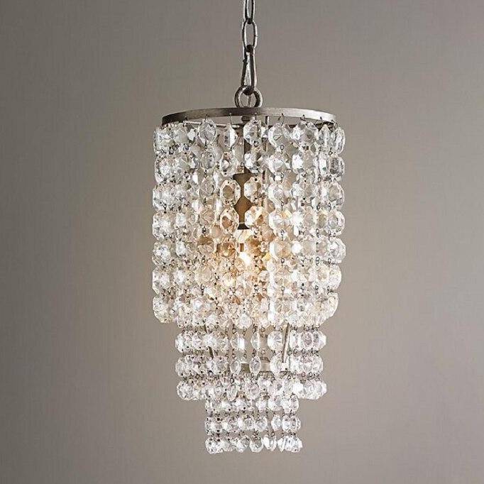 Suspension design LED avec abat-jour en verre cristal doré ou argenté - vue 4 sur 6