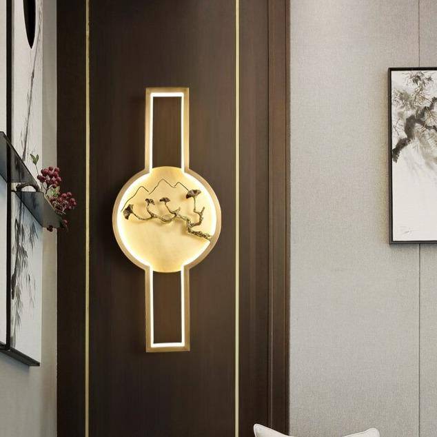 Applique murale LED avec cercle design style japonais - vue 4 sur 5
