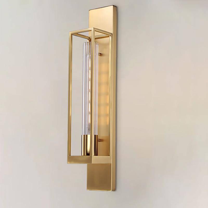 Applique murale design LED avec cage rectangle dorée - vue 5 sur 7