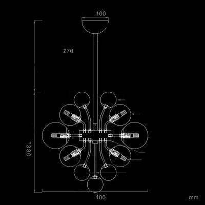 Suspension design LED avec plusieurs boules en verre Ball