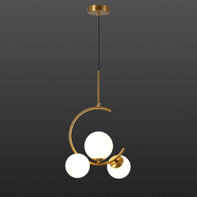 Suspension design LED dorée avec cercle en métal Shadow - vue 4 sur 7