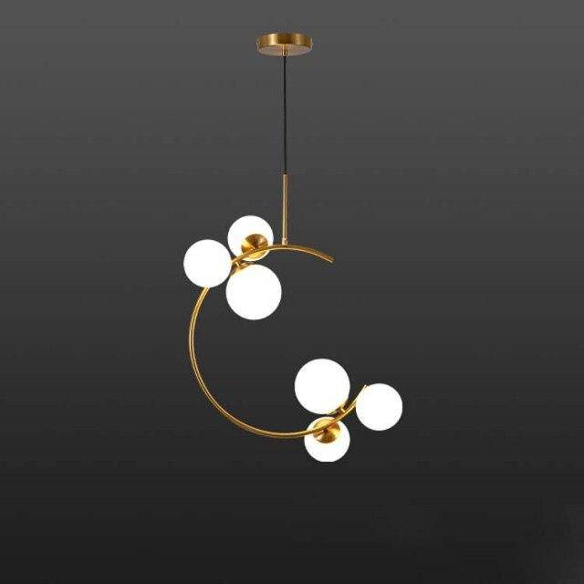 Suspension design LED dorée avec cercle en métal Shadow - vue 7 sur 7