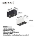 Spot moderne LED box rectangle en métal Light