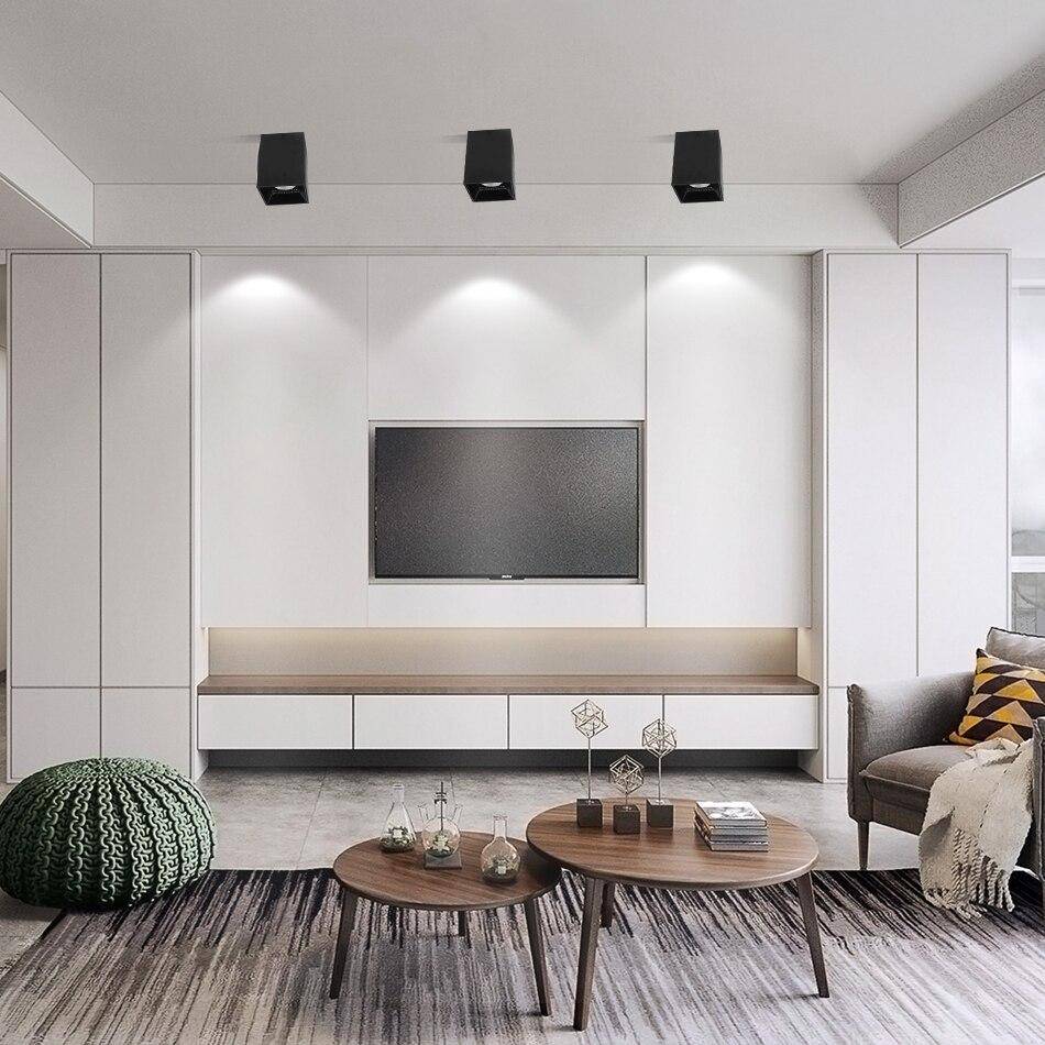 Spot moderne LED en cube noir ou blanc - vue 3 sur 7