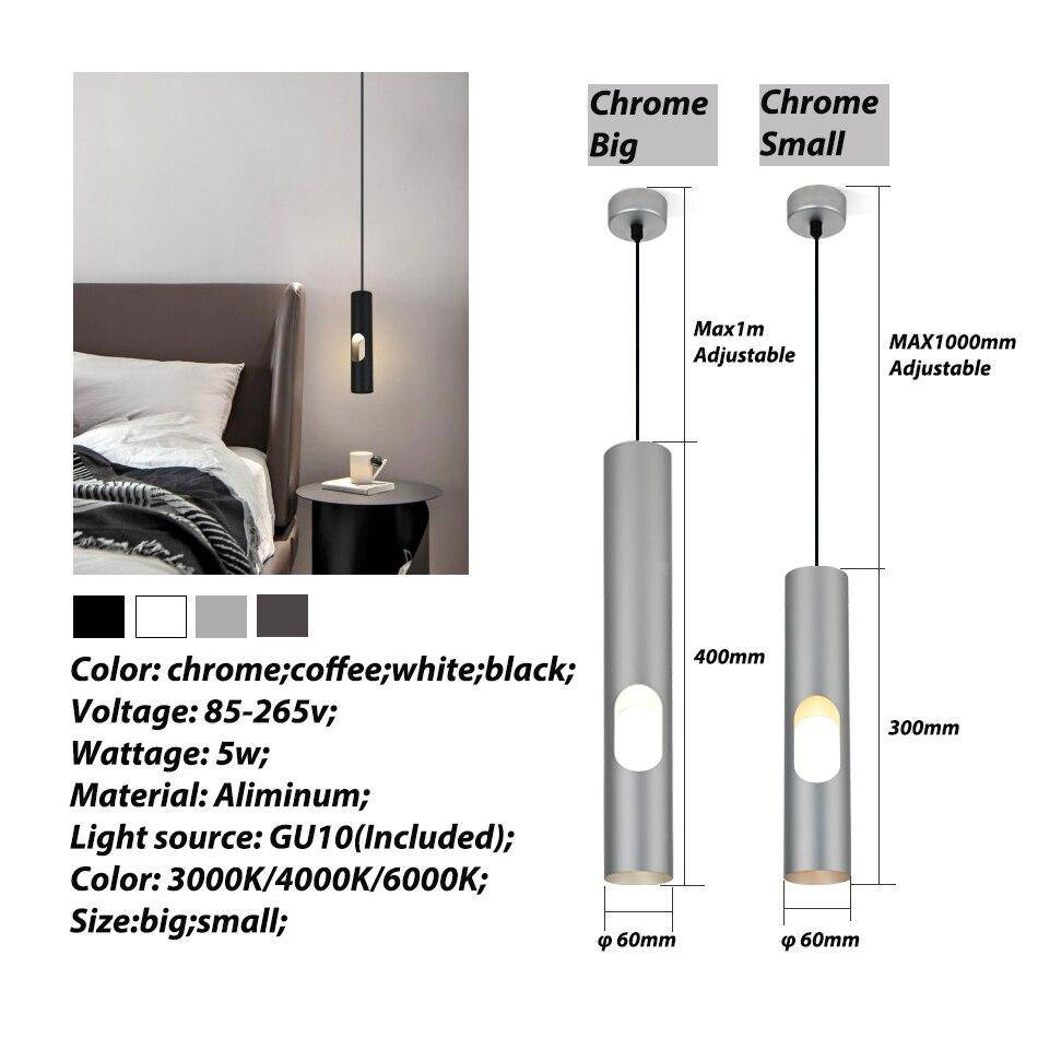Suspension moderne LED avec tube cylindrique en aluminium Hotel - vue 6 sur 6