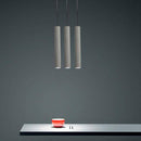 Suspension design LED allongée en ciment gris