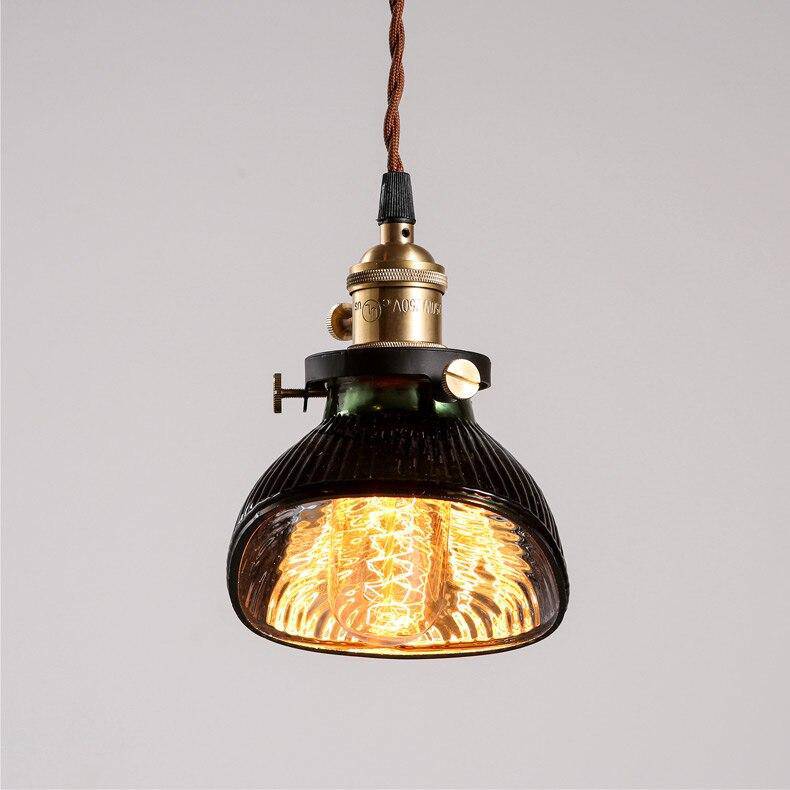 Suspension rétro LED avec abat-jour noir et doré - vue 3 sur 5