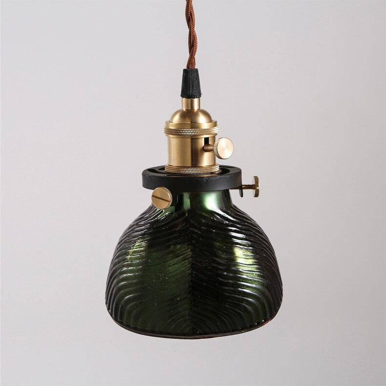 Suspension rétro LED avec abat-jour noir et doré - vue 4 sur 5