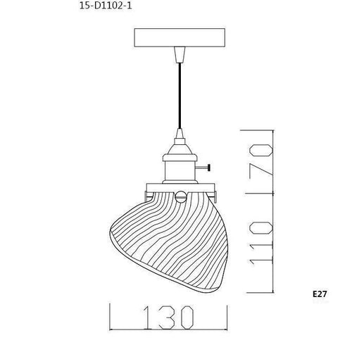 Suspension rétro LED avec abat-jour noir et doré