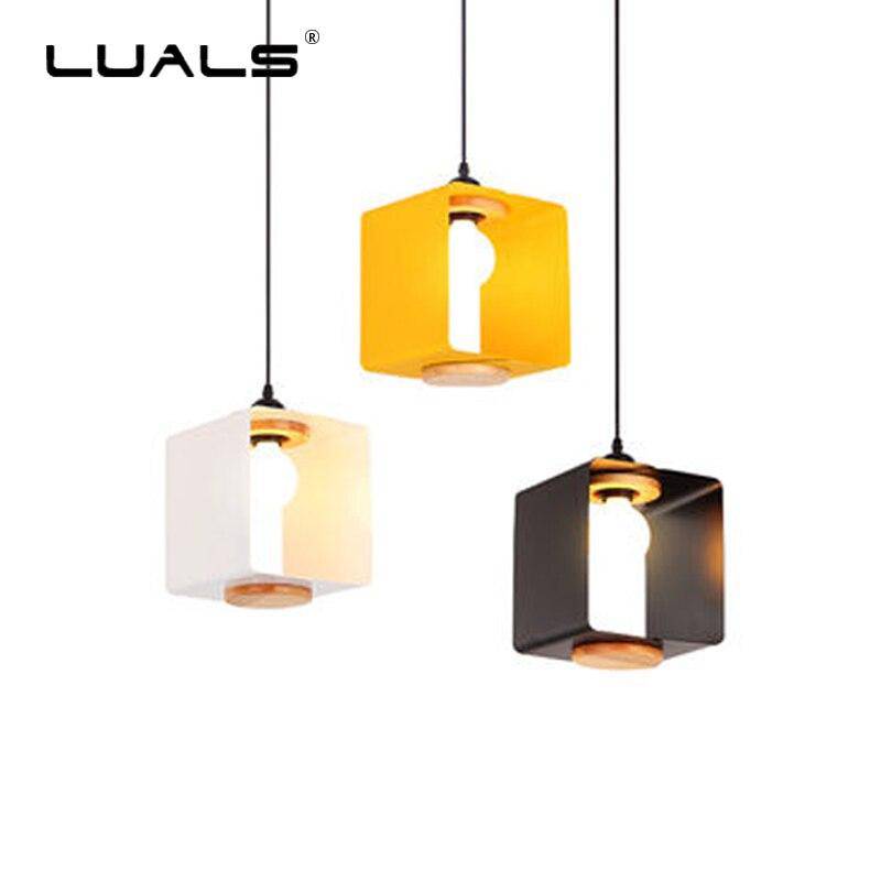 Suspension moderne LED en cube coloré Creative - vue 4 sur 8
