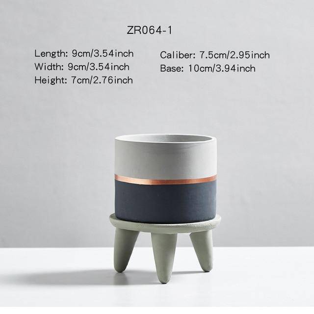 Cache-pot sur pied bas design effet ciment Ultra