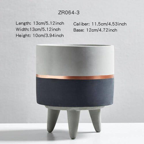 Cache-pot sur pied bas design effet ciment Ultra